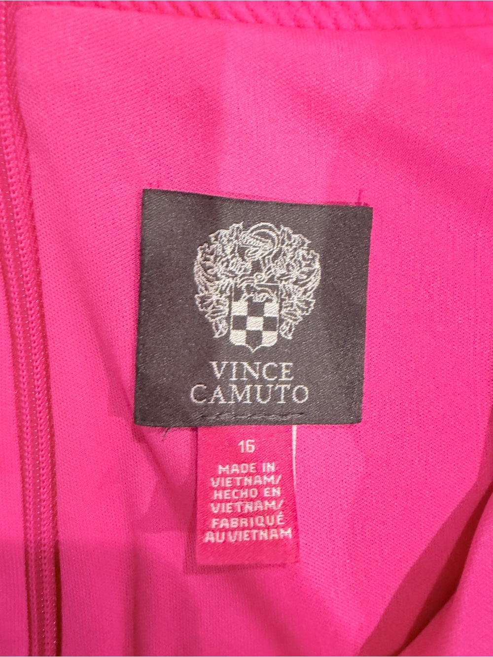 BNWT Vince Camuto Hot Pink Dress with White Trim - Picture 7 of 14